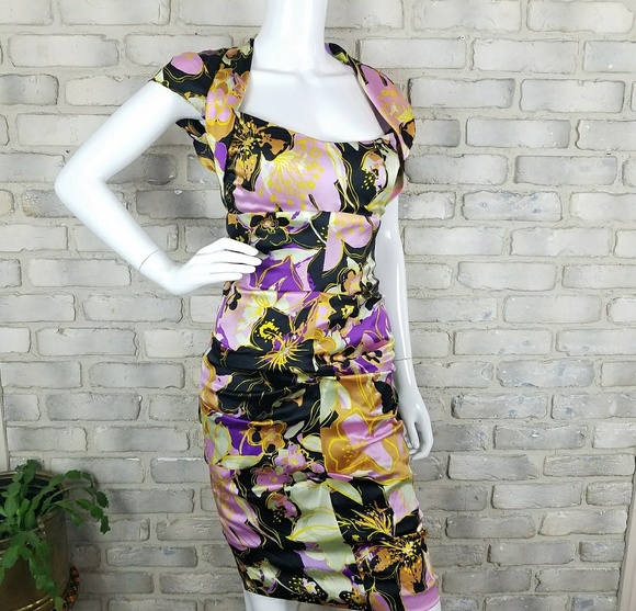 Cache Dresses & Skirts - CACHE Womens Dress Sze 8 Lilac Pink Black